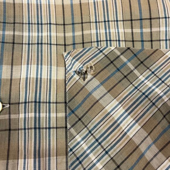 Vintage 50s Penney's Loop Collar Long Sleeve Shirt Small 100% Cotton - Picture 4 of 8